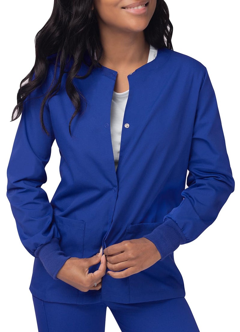 Sivvan Scrubs for Women - Front Snap Warm - Up Jacket - S8306 - Royal Blue - M - Image 4