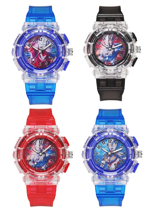 Generic 4 Ultraman Watches Boys Girls Watch,Child Watches Luminous Analog Watches for Kids Ages 3-12,Easy to Read Time Leather Wrist Watch Kids Birthday Gifts for Children Age 3+Yrs  - Image 1