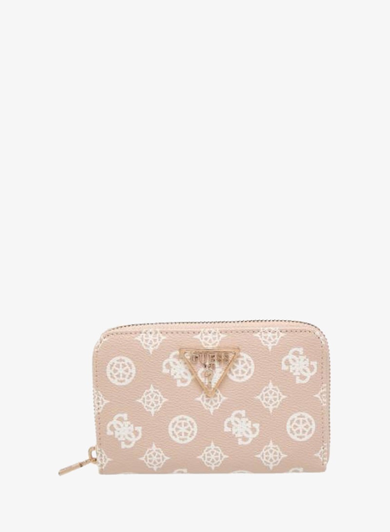 GUESS-LAUREL SLG MEDIUM ZIP AROUND-BEIGE/NATURALS-E-Com Exclusive-Q2-AW25 - Image 1