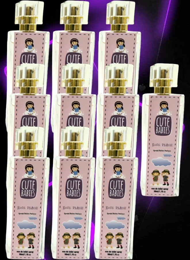 Cute 10 Pieces Babies Rose Peach Perfume 50ml EDT - Image 1