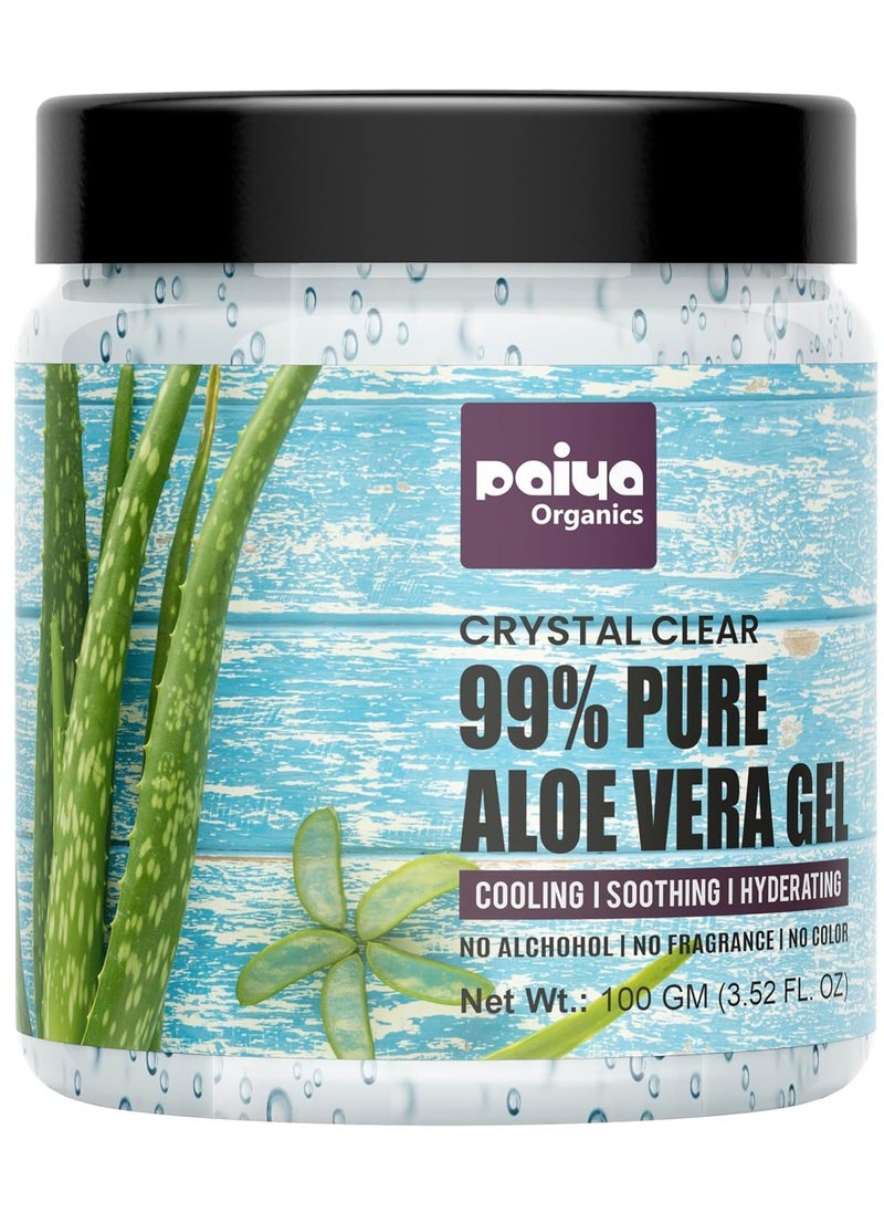 Paiya Organics - Paiya Organics Aloe Vera Gel 99% Pure Crystal Clear 100 GM For Face and Hair Acne and Pimples Paraben Free - Image 1