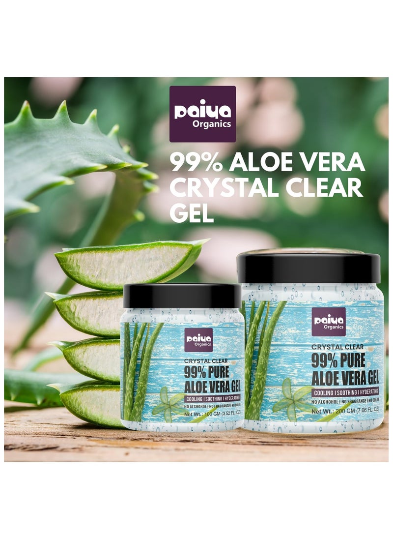 Paiya Organics - Paiya Organics Aloe Vera Gel 99% Pure Crystal Clear 100 GM For Face and Hair Acne and Pimples Paraben Free - Image 1