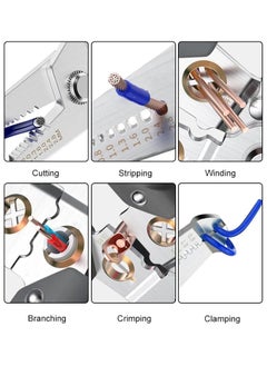 Laxvila India Laxvila India Multifunction 6 In 1 Wire Plier Tool Electricians Wire Stripper Wire Splitting Pliers Stainless Steel Wire Cutter Hand Tool Cable Cutting Crimping For Electrician Decrustation Tool  - Image 2
