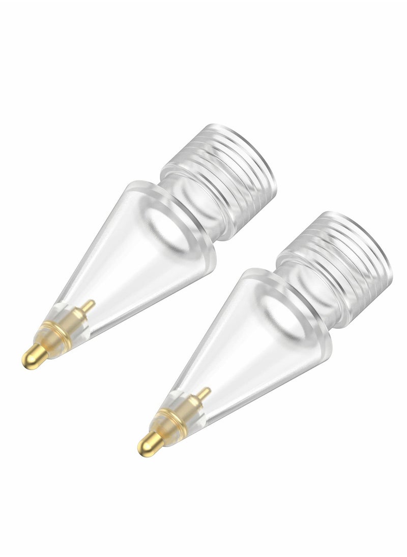 SYOSI - Replacement Tips for Apple Pencil, 2 Pack Compatible with Apple Pencil 2nd Gen and 1st Gen, No Wear Out Fine Point Precise Control Pen Like Nibs for Apple Pencil (Clear 1.8mm) - Image 1