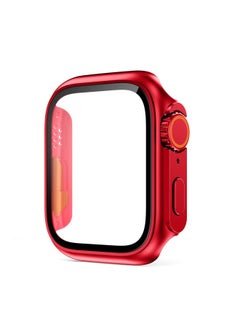 For Apple Apple Watch10 Case Second Change Ultra Scratch-resistant Appearance PC Case Film Integrated Protective Case-Color:Original Machine Red + Orange-Dimensions:40mm (with Opp Bag Packaging)