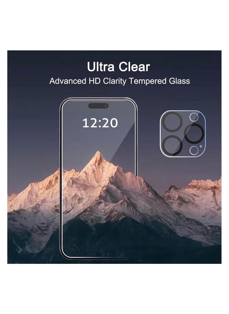 Arify-Tech Privacy Full Coverage Screen Protector for iPhone 15 Pro 6.1-Inch with Camera Lens Protector, Anti-Spy Tempered Glass Film, 2-Pack Each  - Image 3