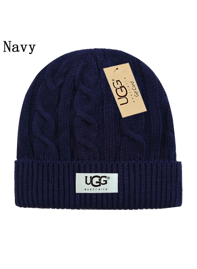 UGG Elegant Navy Cable-Knit Beanie – Soft Warm Winter Hat for Versatile Outfits 558Size
