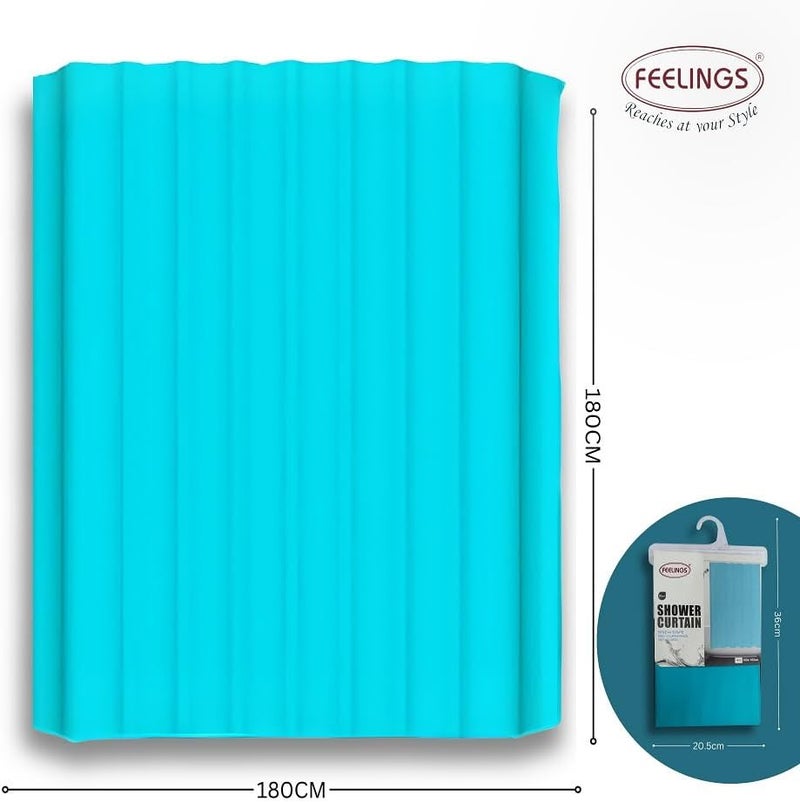 Feelings Shower Curtains (Blue, 180X180) - Image 4