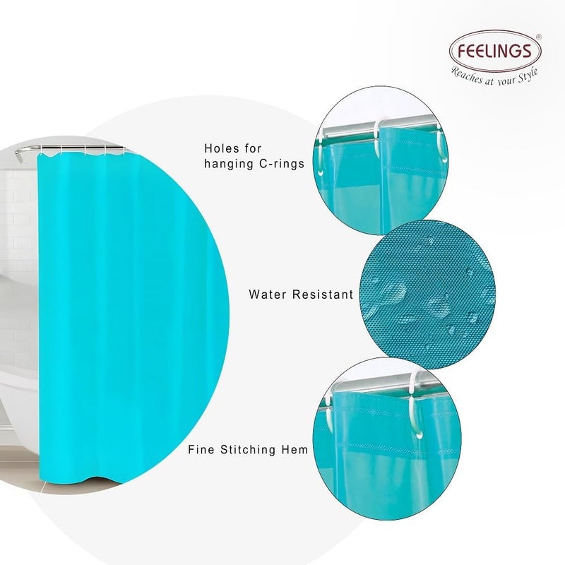 Feelings Shower Curtains (Blue, 180X180) - Image 3