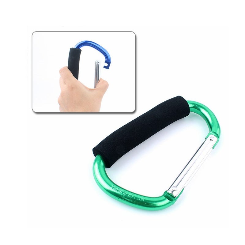 YOTOM 2X Carabiner Hook - 5.4" large Aluminum D-Style Carry Handle with Sponge for Shopping Bags Handbag Tote Stroller Carrying - Image 5