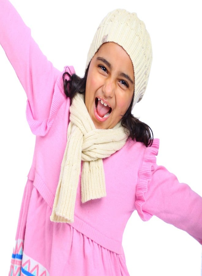 قبعة صوفية من الأكريليك المحبوك بلون كريمي من BHARATASYA، مناسبة للجنسين. - Image 2