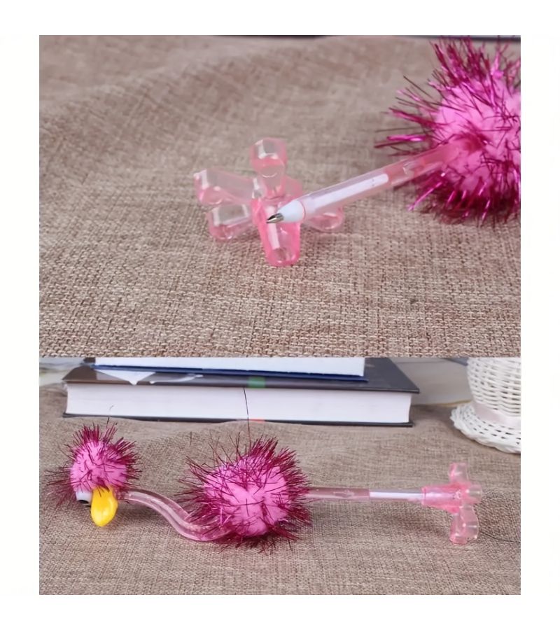 Easter Mix Color Ostrich Feather Pens 2pcs Humorous Plastic Ballpoint for Gifts Parties Birthdays - Image 5