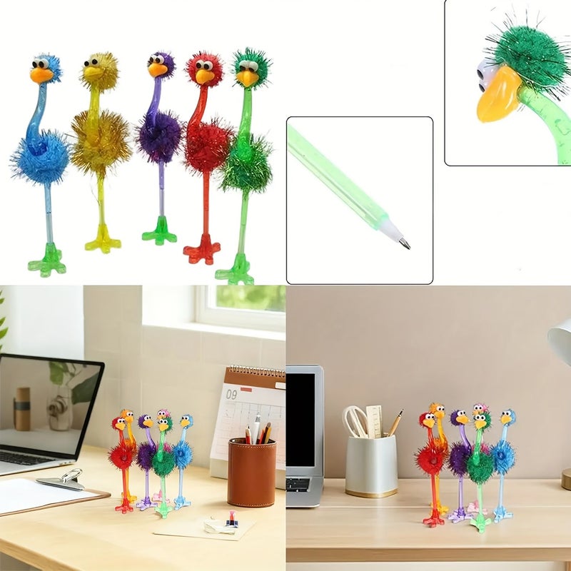 Easter Mix Color Ostrich Feather Pens 2pcs Humorous Plastic Ballpoint for Gifts Parties Birthdays - Image 2