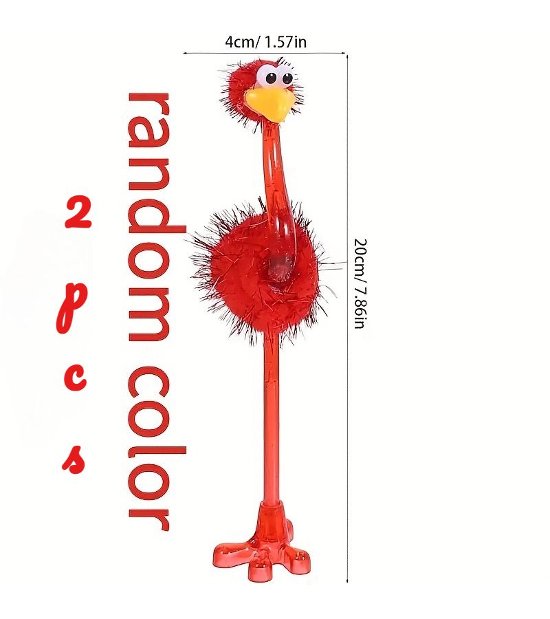 Easter Mix Color Ostrich Feather Pens 2pcs Humorous Plastic Ballpoint for Gifts Parties Birthdays - Image 4