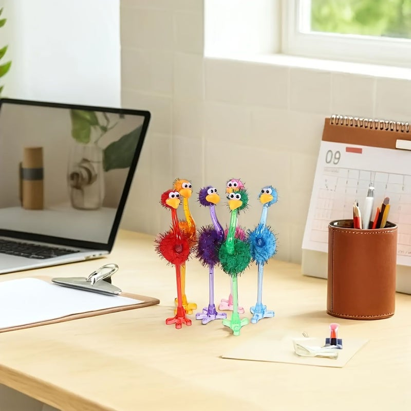 Easter Mix Color Ostrich Feather Pens 2pcs Humorous Plastic Ballpoint for Gifts Parties Birthdays - Image 1
