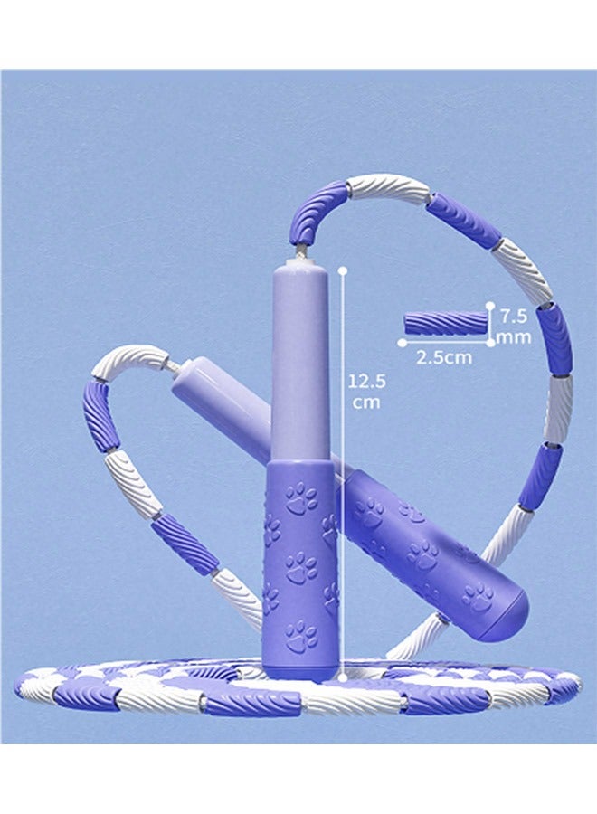 Generic 1-Piece Soft Beaded Jump Rope 9feet White/Blue  - Image 3