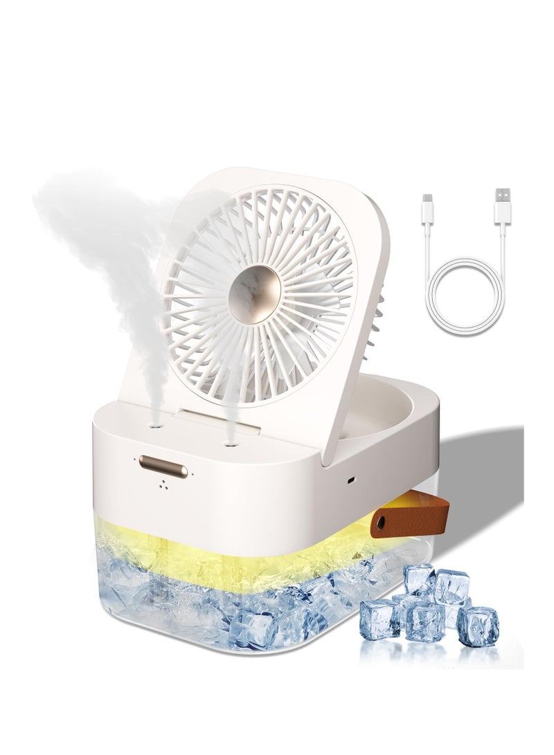 SYOSI Portable Air Conditioners, [Rechargeable & 2.5L Water Tank] Room Cooler Air Conditioner, 3 Wind Speed & Light, 3 Cool Mist Room Portable AC Personal Mini Cooling Fan Evaporative Air Cooler  - Image 1