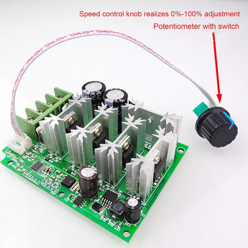 وحدة تحكم السرعة مع شاشة رقمية، منظم محرك DC بتقنية PWM، جهد DC من 12V إلى 80V، قدرة عالية، كفاءة عالية، تحكم دقيق في السرعة، مثالية لتطبيقات المحركات. - Image 5
