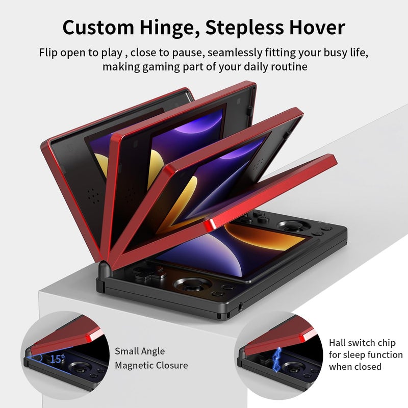 GiipGoop RG DS Handheld Game Consoles RG DS Retro Gaming Console Dual-screen Video Game Console 3+32GB Android 14 Portable Pocket Arcade 4000mAh Battery WiFi Bluetooth HD Output Black - Image 4