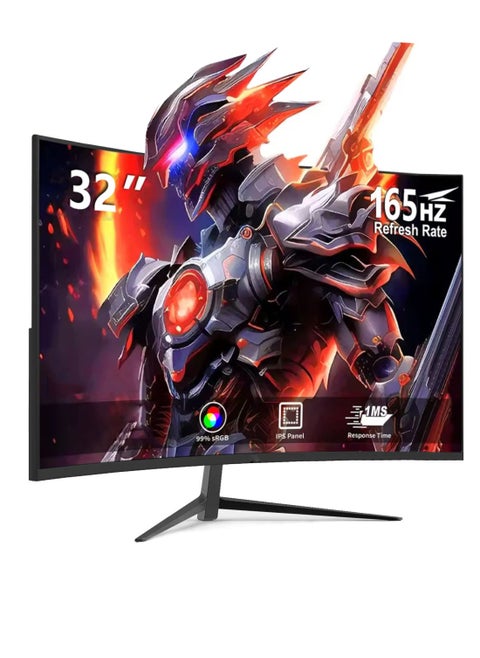 شاشة كمبيوتر IPS مقاس 32 بوصة بدقة 1440 بكسل، شاشة QHD 2K مع HDR10، إطار نحيف للغاية، FreeSync/G-Sync، منفذ HDMI DisplayPort، حماية من الضوء الأزرق الخافت بدون وميض، حامل إمالة للاستخدام في المكتب والعمل والتصميم والألعاب