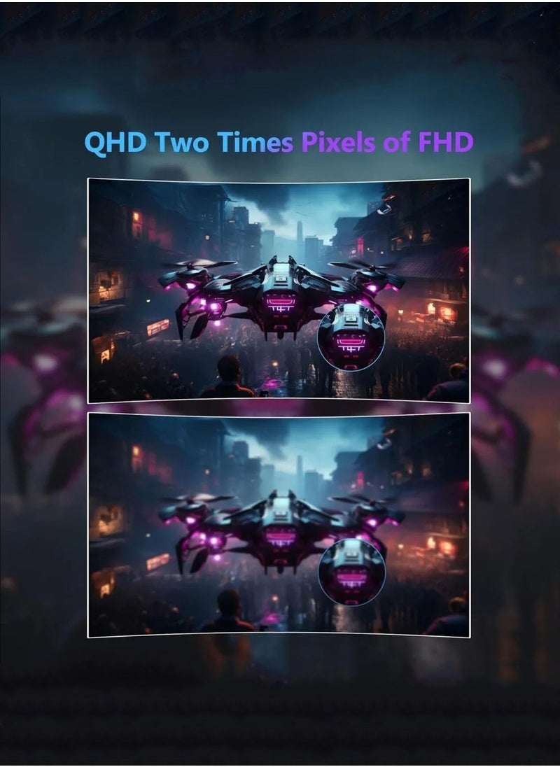 شاشة كمبيوتر IPS مقاس 32 بوصة بدقة 1440 بكسل، شاشة QHD 2K مع HDR10، إطار نحيف للغاية، FreeSync/G-Sync، منفذ HDMI DisplayPort، حماية من الضوء الأزرق الخافت بدون وميض، حامل إمالة للاستخدام في المكتب والعمل والتصميم والألعاب