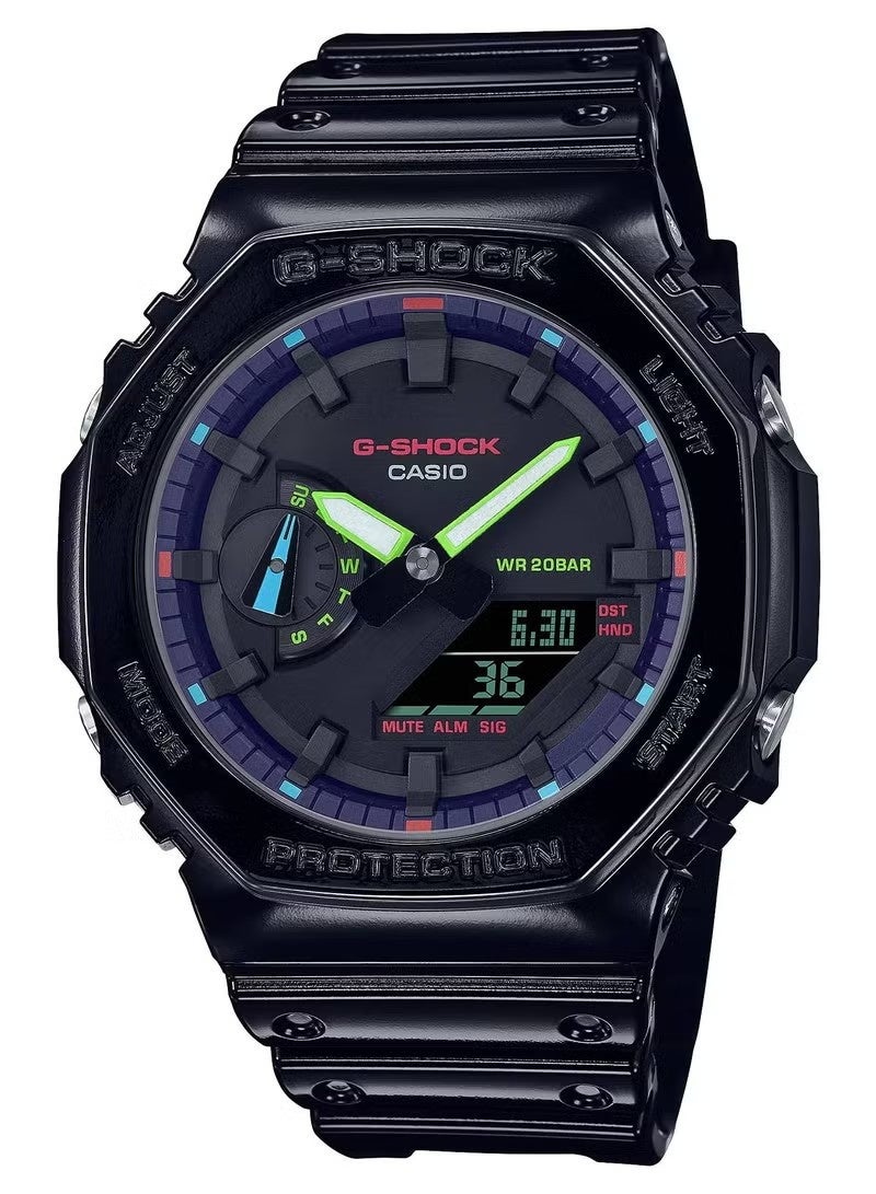 G-SHOCK Men's Resin Analog-Digital Watch GA-2100RGB-1ADR - 45.4 mm - Image 1