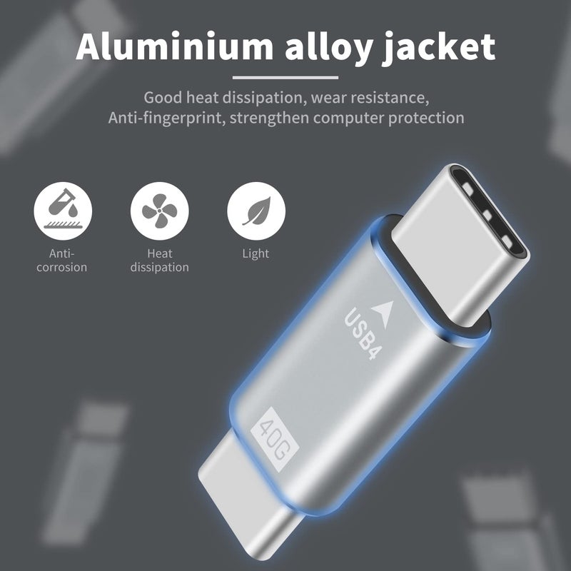 Duttek USB C Male to Male Adapter, 40Gpbs Type C Male to Type C Male Full Featured Adapter Support Data Transmission and Charging for with Thunderbolt 3/4, USB3.1, USB2.0. (1pack) - Image 4