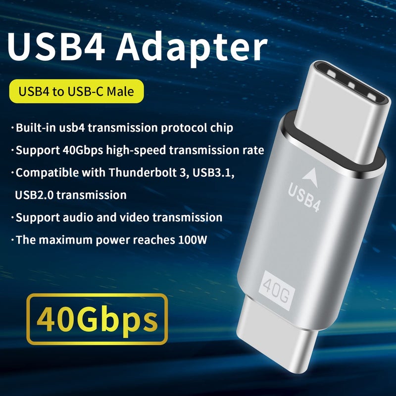 Duttek USB C Male to Male Adapter, 40Gpbs Type C Male to Type C Male Full Featured Adapter Support Data Transmission and Charging for with Thunderbolt 3/4, USB3.1, USB2.0. (1pack) - Image 3