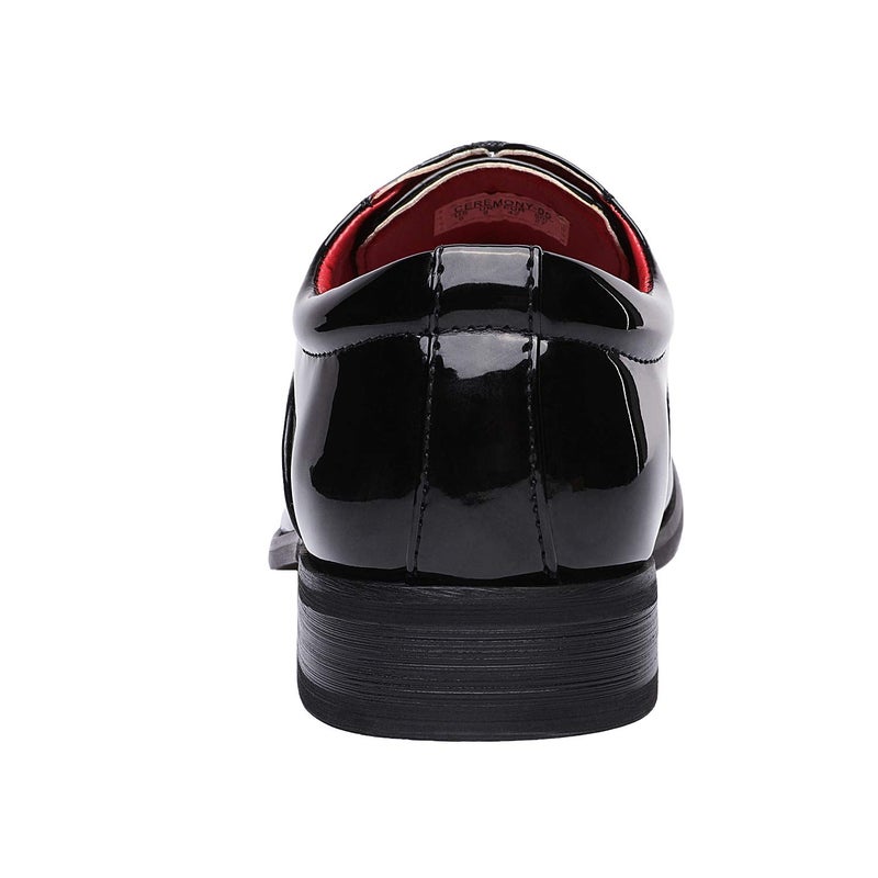 Bruno Marc Men's Dress Shoes, Faux Leather Oxford Tuxedo Shoes, Classic Lace-Up Design, Comfortable Leather Lining, Durable Wooden Heel, Formal Events, Size 12,Black,CEREMONY-05 - Image 4