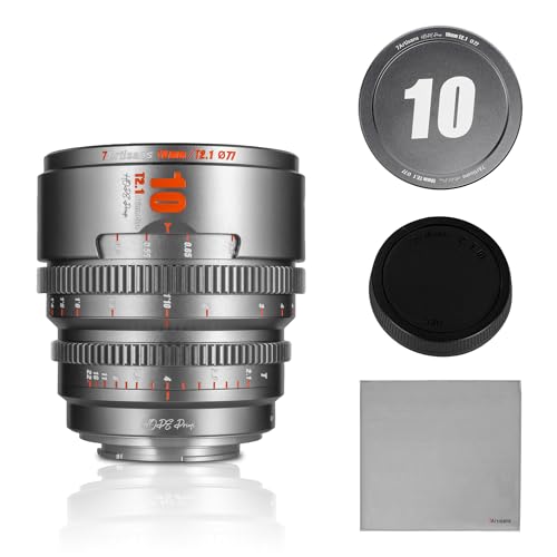 7artisans 10mm T2.1 Cine Lens S35 Frame Compatible for Sony E-Mount(C Frame),for Sony A6500/A6600/A6700/FX30/ZVE-10(Titanium Gray) - Image 1