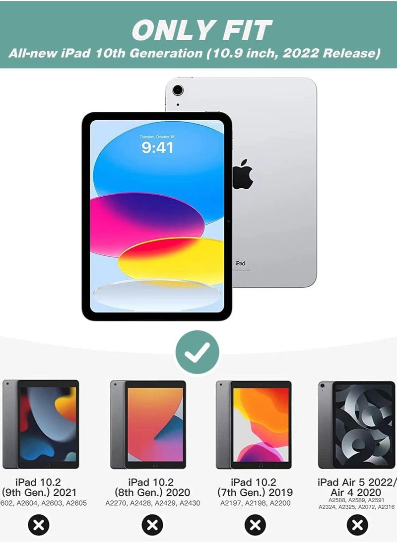 ELTRAZONE iPad 10th Gen Case with Pencil Holder, Soft TPU Back, Auto Wake/Sleep, Forest Green - Image 2