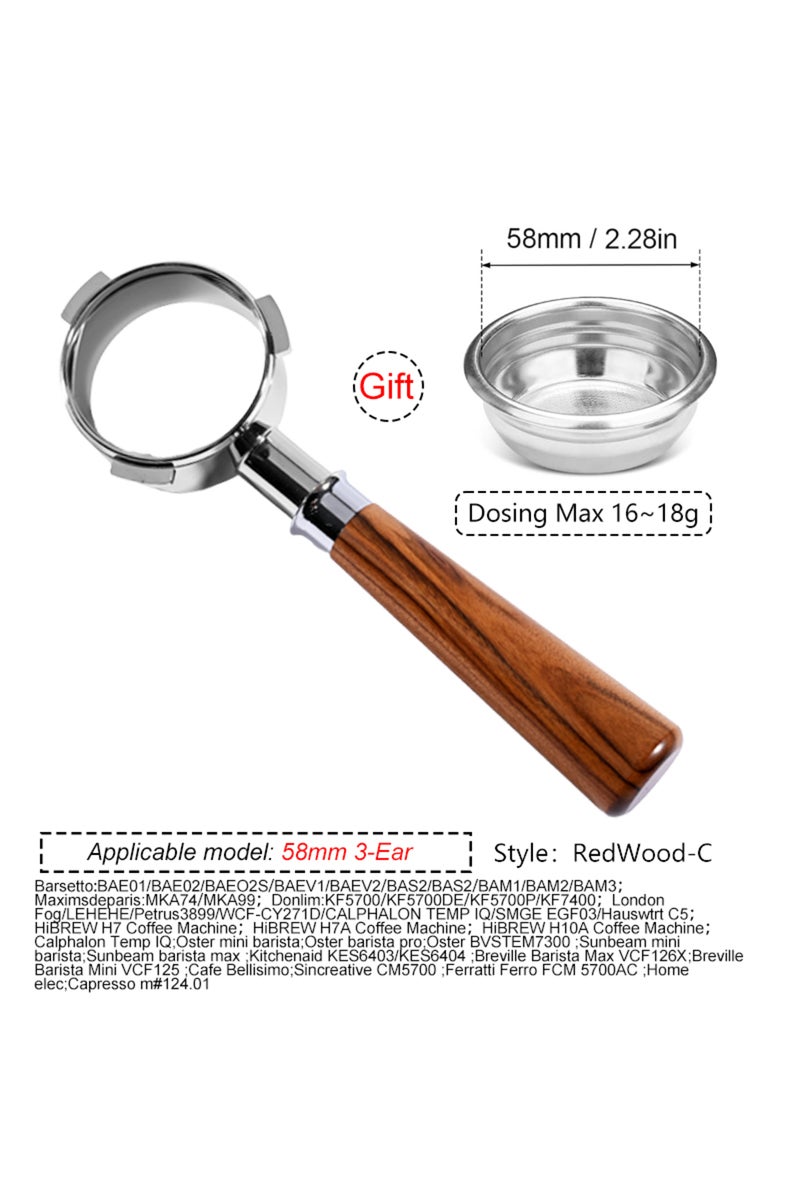 58 مم، 3 أذرع - خشب الورد C، 58 مم، 3 أذرع، لـ Hibrew h10a/h7a/h7 Barsetto/LEHEHE/Petrus3899، قاع إسبريسو