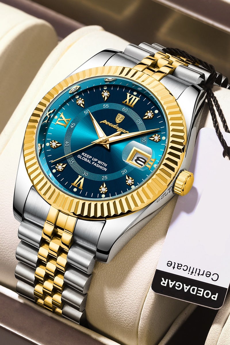 پوداجار ساعة رجالية مضيئة مقاومة للماء كوارتز - 40 ملم - Image 1