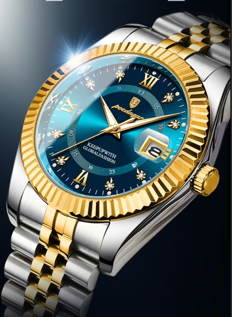 پوداجار ساعة رجالية مضيئة مقاومة للماء كوارتز - 40 ملم - Image 2