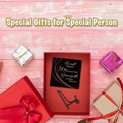 DETIHO Inspirational Quotes Wood Plaque with Stand - Idea Gifts for Women Men - Black Gold Wooden Decor for Home Office Living Room Shelf Table Decoration (10) - Image 4
