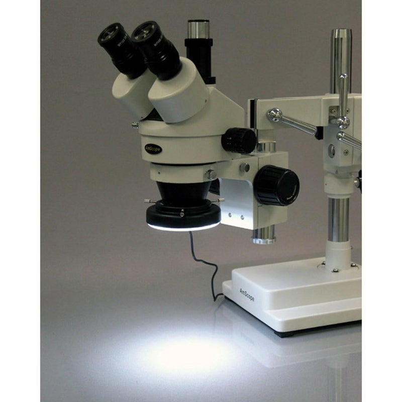 AmScope ضوء حلقة المجهر LED-64-ZK مع محول، أبيض - Image 5