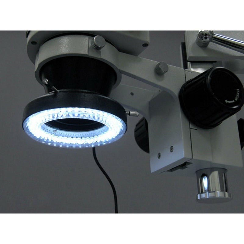 AmScope ضوء حلقة المجهر LED-64-ZK مع محول، أبيض - Image 4