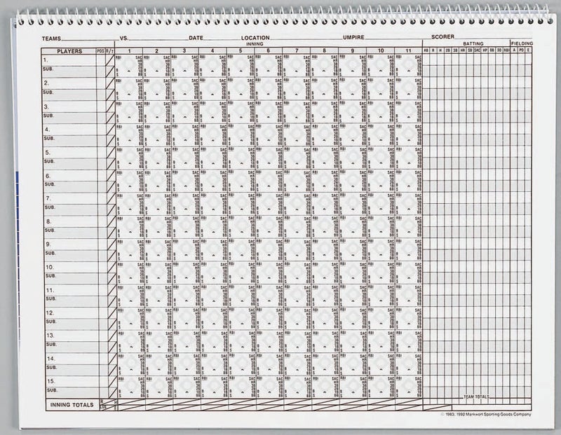 Markwort Baseball & Softball Scorebook - 23 Games, Blue, (BSQ7) - Image 2