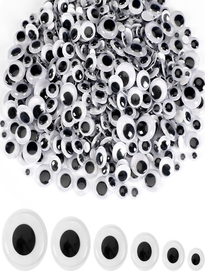 UPINS 1000 Pcs Self Adhesive Googly Wiggle Eyes for DIY Craft Assorted Size 6 mm 8 mm 10 mm 12 mm 14 mm 16 mm Mixed Packaging Craft Sticker Eyes - Image 1