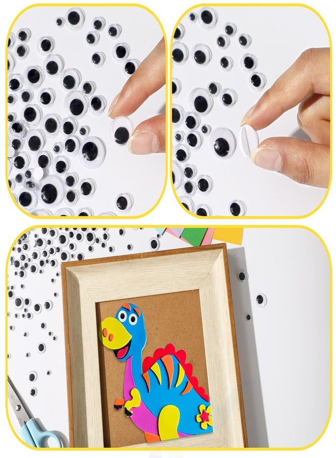 UPINS 1000 Pcs Self Adhesive Googly Wiggle Eyes for DIY Craft Assorted Size 6 mm 8 mm 10 mm 12 mm 14 mm 16 mm Mixed Packaging Craft Sticker Eyes - Image 3
