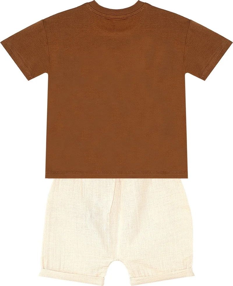 Denokids Baby Boy Muslin Shorts T-Shirt Set