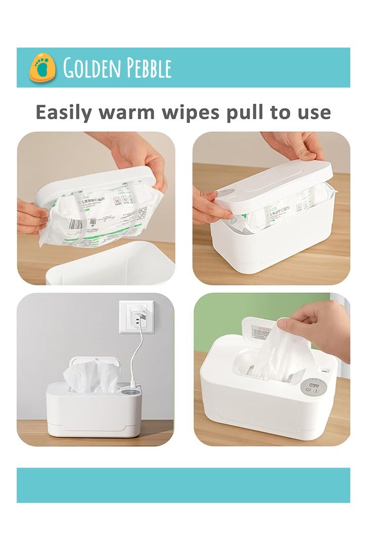 bbet Wipe Warmer with Digital Display,Large Capacity Wipes Dispenser, 3 Modes of Temperature Heating Control,Warms Quickly and Evenly, Comfort and Safety for Baby（White） - Image 2