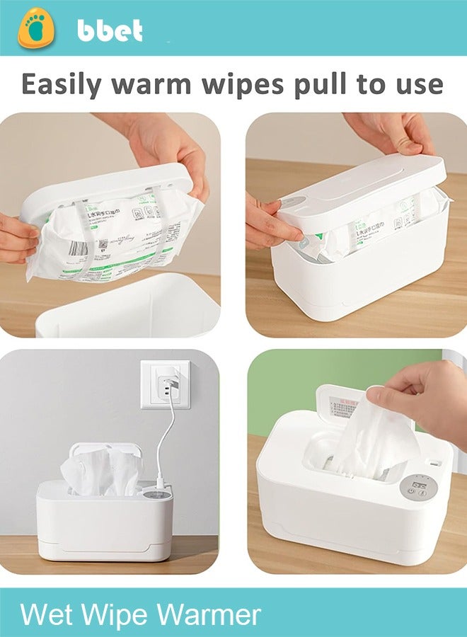 bbet Wipe Warmer with Digital Display,Large Capacity Wipes Dispenser, 3 Modes of Temperature Heating Control,Warms Quickly and Evenly, Comfort and Safety for Baby（White） - Image 4