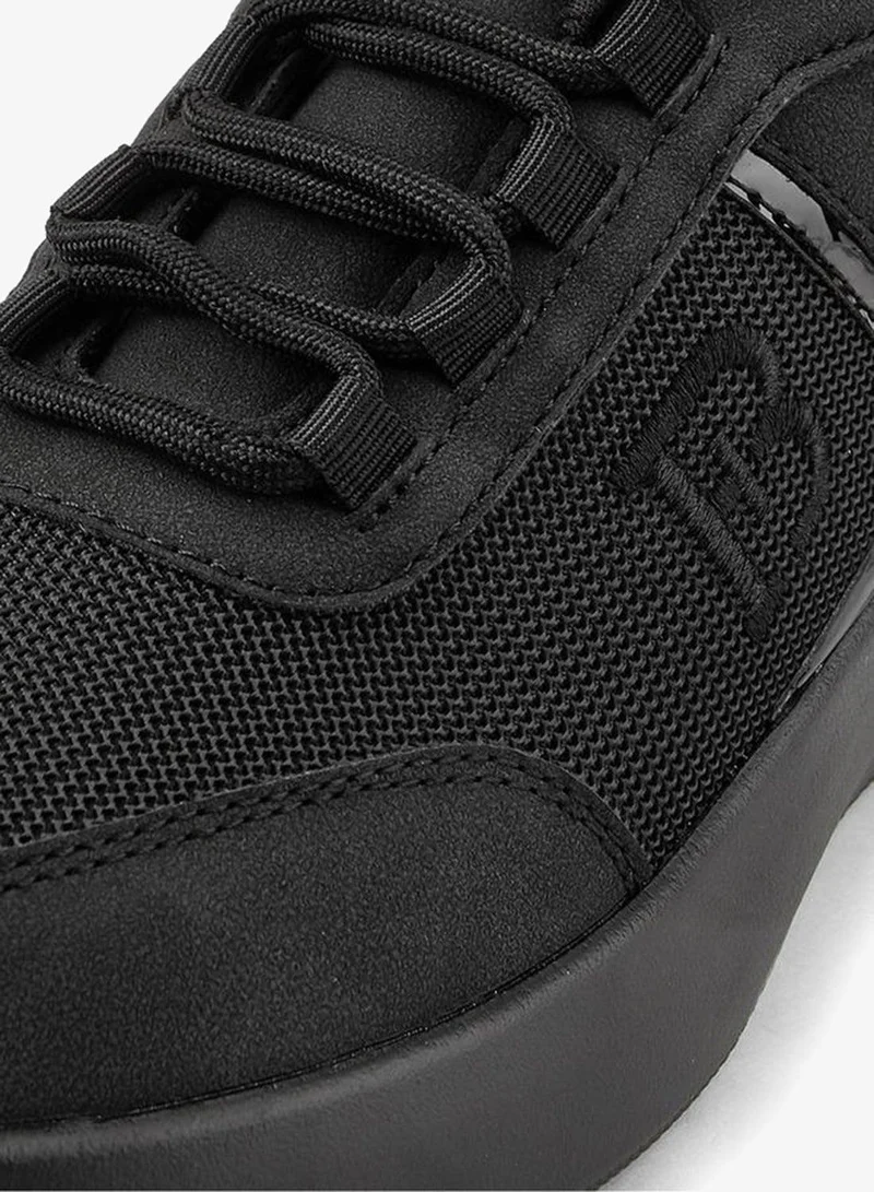 Flora Bella By Shoexpress BLACK Flora Bella Panelled Lace-Up Sneakers for Women | Best Price UAE