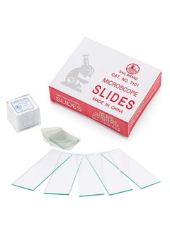50Pcs Pre Cleaned Blank Ground Edge Glass Microscope Slides and 100Pcs Pre Cleaned Microscope Coverslips