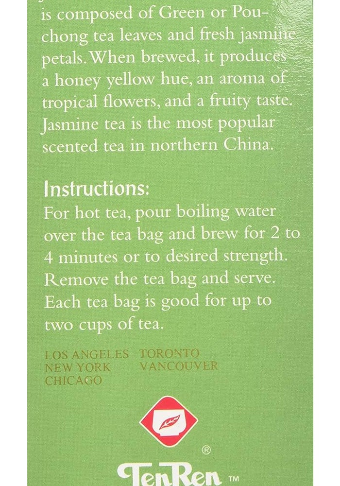 Ten Ren Jasmine Tea Bags - 50 Count - Image 2