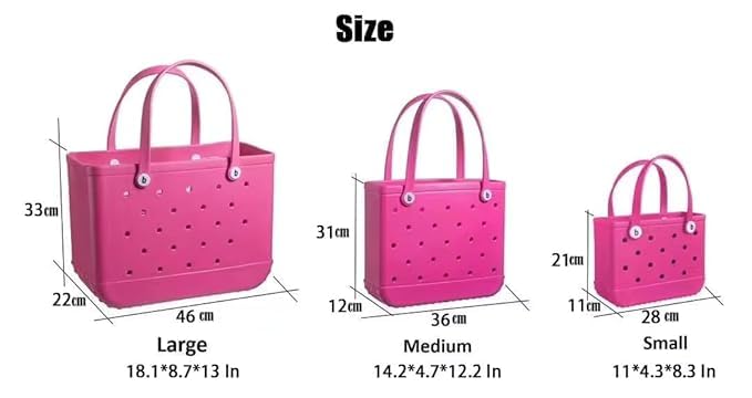 Swejos Beach bag X Large Rubber Beach Tote bag, Waterproof Washable Open for Women Croc bag Hand for Beach Pool Yoga - Image 4