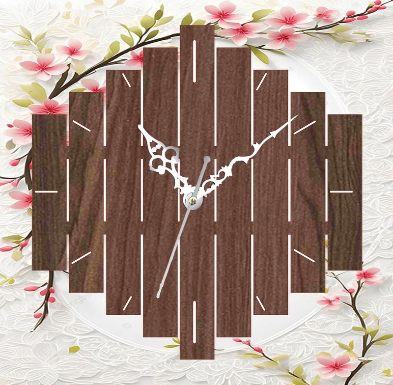 ADK Printed Designer Latest Wooden Digital Wall Clock Without Glass for HomeLiving RoomBedroomKitchen and Office Multicolor2 102 - Image 2