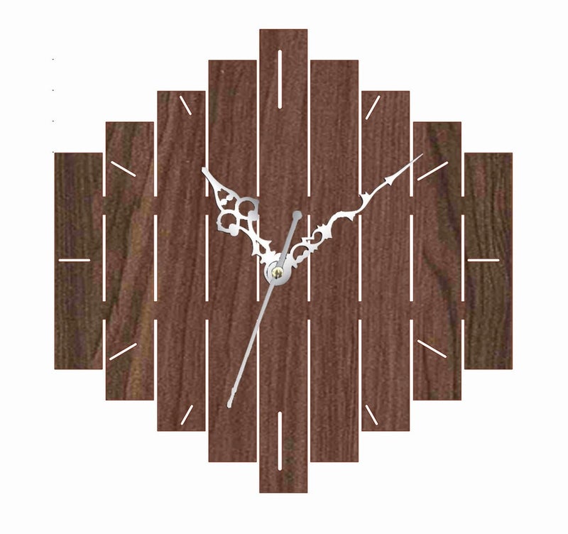 ADK Printed Designer Latest Wooden Digital Wall Clock Without Glass for HomeLiving RoomBedroomKitchen and Office Multicolor2 102 - Image 1