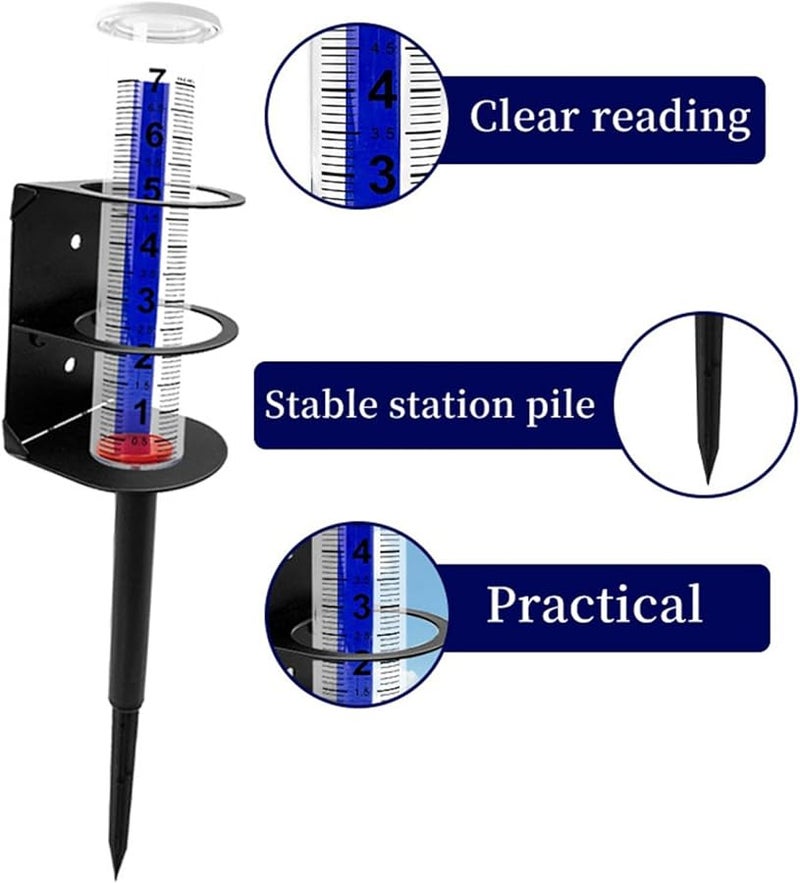 مقياس المطر الكبير للخارجي بحامل معدلي سهل القراءة مع عوامة حمراء - Image 4